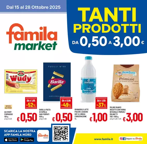 Volantino Famila Market | TANTI PRODOTTI DA 0,50 a 3,00€ | 2025-10-15T00:00:00.000Z - 2025-10-28T00:00:00.000Z