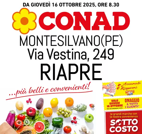 Volantino Conad | RIAPERTURA! | 2025-10-16T00:00:00.000Z - 2025-10-25T00:00:00.000Z