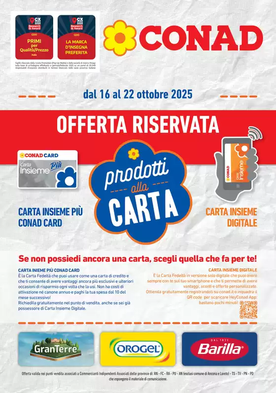 Volantino Conad | PRODOTTI ALLA CARTA | 2025-10-16T00:00:00.000Z - 2025-10-22T00:00:00.000Z