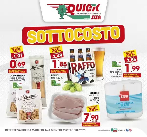 Volantino Quick Sisa | Sottocosto | 2025-10-14T00:00:00.000Z - 2025-10-23T00:00:00.000Z