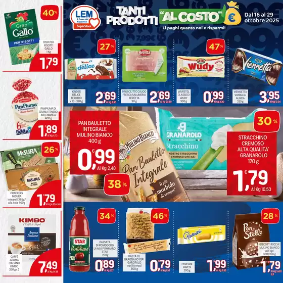 Tanti prodotti al costo