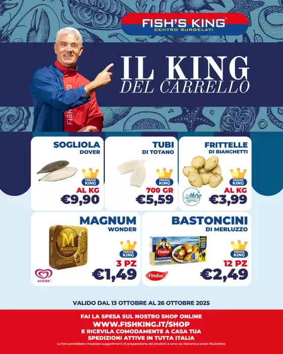 Volantino Fish's King a Ventimiglia | Il King del carrello | 2025-10-14T00:00:00.000Z - 2025-10-26T00:00:00.000Z