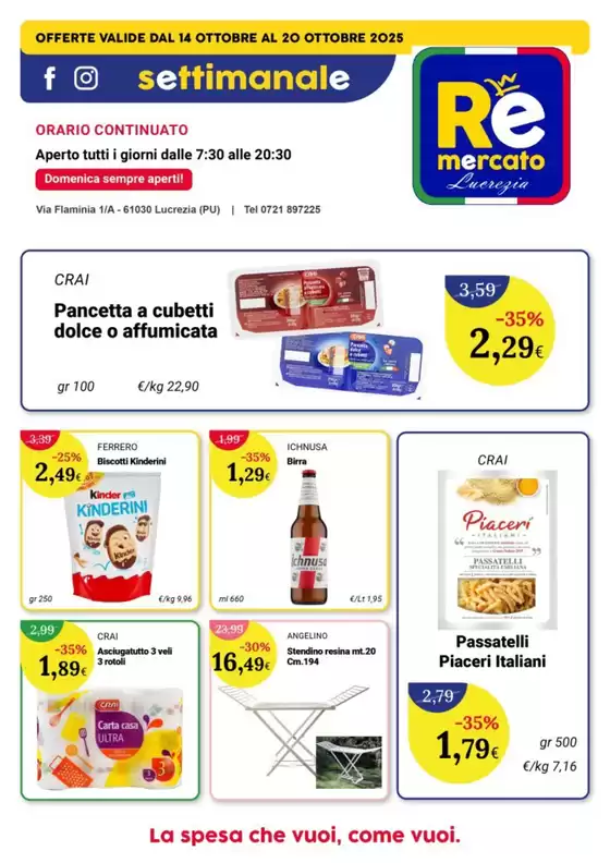 Volantino Re Mercato Lucrezia | Offerte valide dal 14 ottobre al 20 ottobre  | 2025-10-14T00:00:00.000Z - 2025-10-20T00:00:00.000Z
