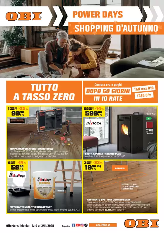 Volantino OBI | Shopping d'autunno | 2025-10-16T00:00:00.000Z - 2025-11-02T00:00:00.000Z