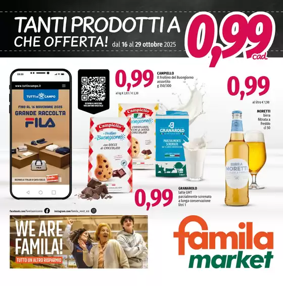 Volantino Famila Market a Giuliana | TANTI PRODOTTI A 0,99 | 2025-10-16T00:00:00.000Z - 2025-10-29T00:00:00.000Z