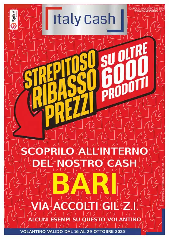 Volantino Italy Cash Puglia | STREPITOSO RIBASSO PREZZI | 2025-10-16T00:00:00.000Z - 2025-10-29T00:00:00.000Z