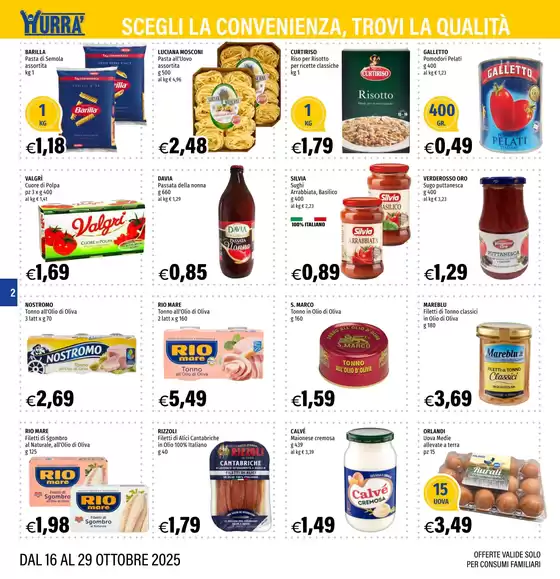 Offerte valide dal 16 al 29 ottobre 2025