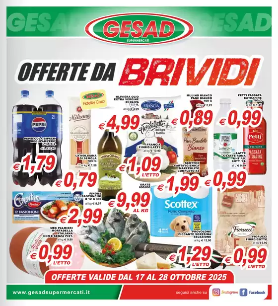 Volantino Gesad Supermercati a Copertino | Offerte da BRIVIDI | 2025-10-17T00:00:00.000Z - 2025-10-28T00:00:00.000Z
