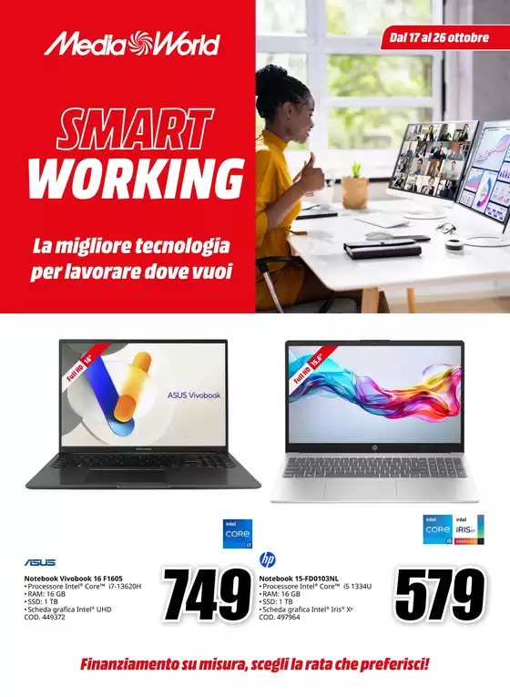 Volantino MediaWorld a Venaria Reale | Smart working | 2025-10-17T00:00:00.000Z - 2025-10-26T00:00:00.000Z