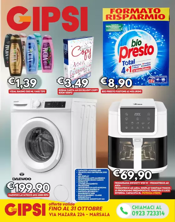 Volantino Gipsi a Marsala | Offerte | 2025-10-17T00:00:00.000Z - 2025-10-31T00:00:00.000Z