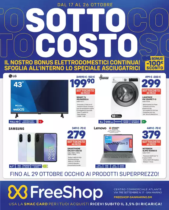 Volantino Freeshop a Venaria Reale | Sottocosto | 2025-10-17T00:00:00.000Z - 2025-10-26T00:00:00.000Z