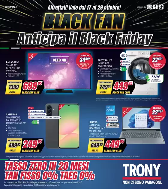 Volantino Trony | Black Fan | 2025-10-17T00:00:00.000Z - 2025-10-29T00:00:00.000Z