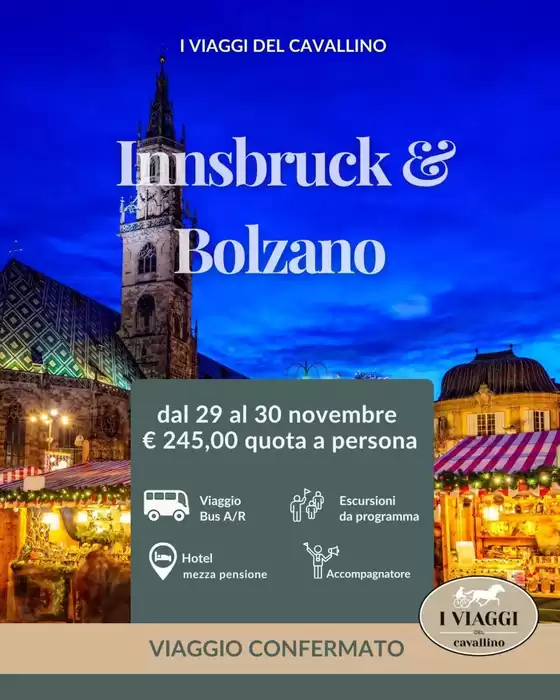 Volantino I viaggi del cavallino a Sassuolo | Innsbruck & Bolzano | 2025-10-20T00:00:00.000Z - 2025-11-30T00:00:00.000Z