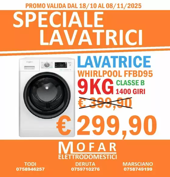 Volantino Mofar Elettrodomestici a Venaria Reale | Speciale lavatrici | 2025-10-20T00:00:00.000Z - 2025-11-08T00:00:00.000Z