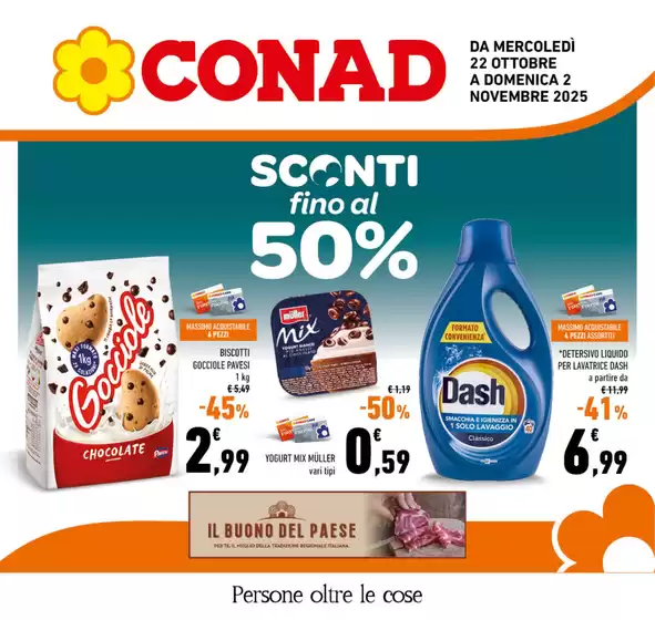 Volantino Conad a Curno | Sconti fino al 50% | 2025-10-22T00:00:00.000Z - 2025-11-02T00:00:00.000Z
