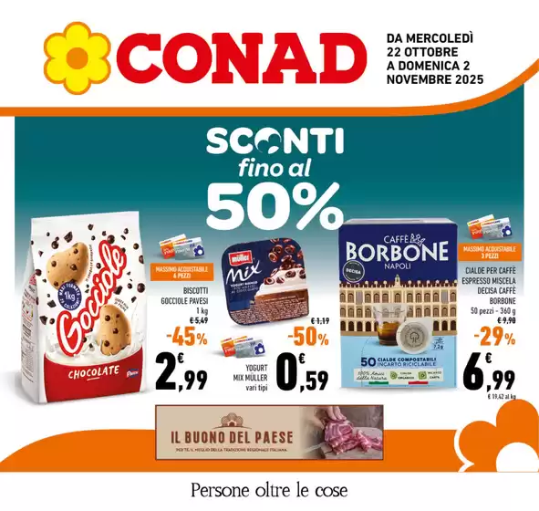 Volantino Conad a Castelluccio Inferiore | Sconti fino al 50% | 2025-10-22T00:00:00.000Z - 2025-11-02T00:00:00.000Z