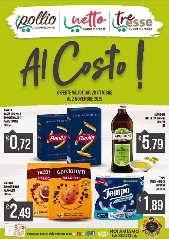 Volantino Supermercato Pollio a Ginosa | Al costo! | 2025-10-20T00:00:00.000Z - 2025-11-02T00:00:00.000Z