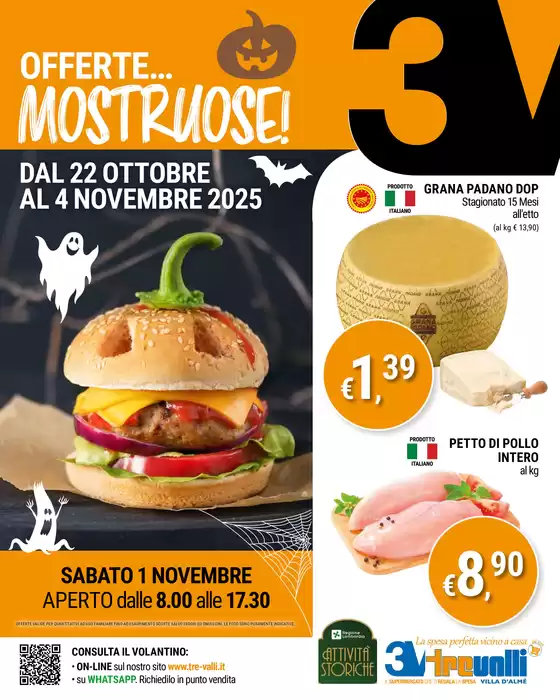 Volantino Tre Valli Supermercato | Offerte... Mostruose! | 2025-10-22T00:00:00.000Z - 2025-11-04T00:00:00.000Z