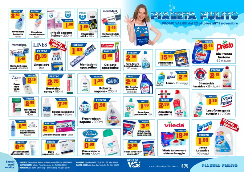 Volantino Pianeta Pulito a Acqui Terme | Promo valide dal 22 ottobre all' 11 novembre | 2025-10-22T00:00:00.000Z - 2025-11-11T00:00:00.000Z