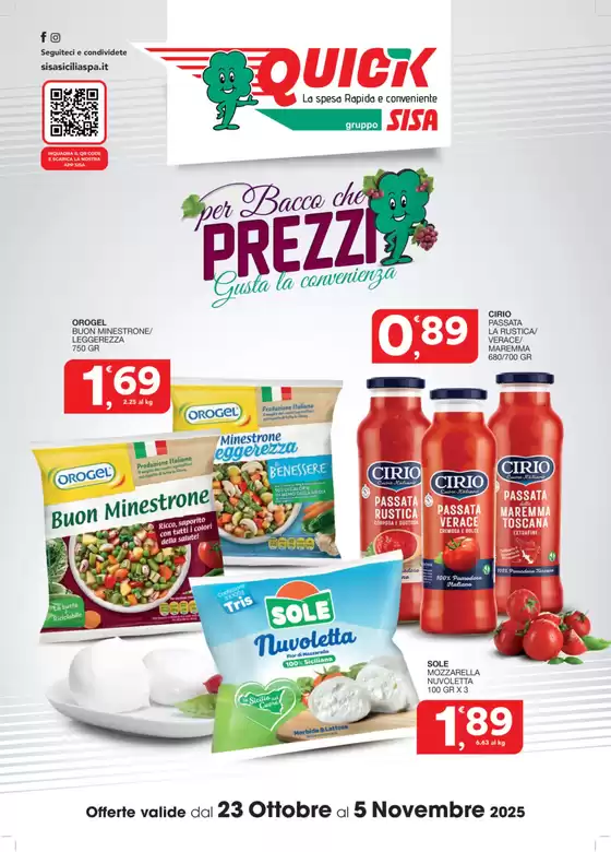 Volantino Quick Sisa a Ponza | Per bacca che prezzi  | 2025-10-23T00:00:00.000Z - 2025-11-05T00:00:00.000Z