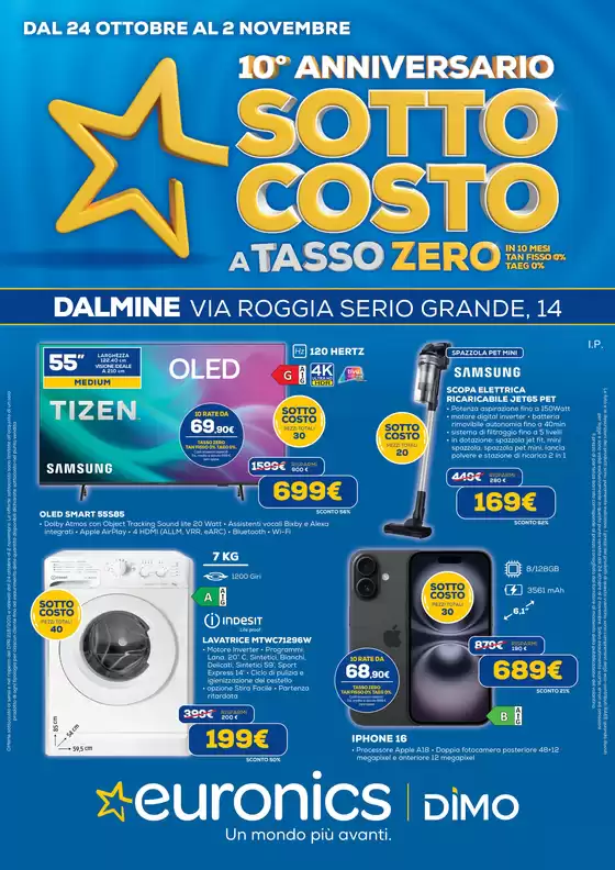 Volantino Euronics | 10° ANNIVERSARIO SOTTOCOSTO  | 2025-10-24T00:00:00.000Z - 2025-11-02T00:00:00.000Z