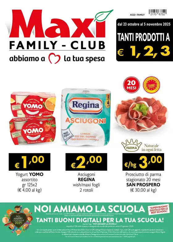 Volantino Maxì Family a Celano | Tanti prodotti a 1,2,3 euro | 2025-10-23T00:00:00.000Z - 2025-11-05T00:00:00.000Z