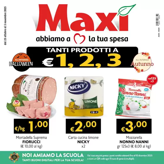 Volantino Maxì | Tanti prodotti a 1,2,3 euro | 2025-10-23T00:00:00.000Z - 2025-11-05T00:00:00.000Z