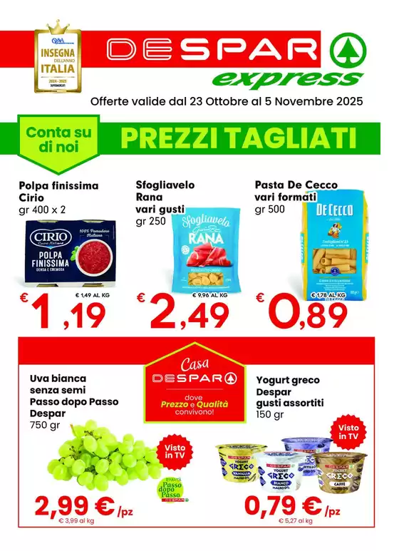 Prezzi tagliati