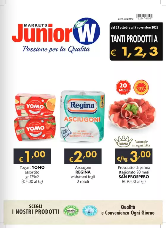 Volantino Junior W a Cuneo | Tanti prodotti a 1,2,3 € | 2025-10-23T00:00:00.000Z - 2025-11-05T00:00:00.000Z
