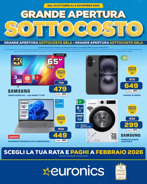 Volantino Euronics a Montegrotto Terme | SOTTOCOSTO GELA | 2025-10-27T00:00:00.000Z - 2025-11-05T00:00:00.000Z