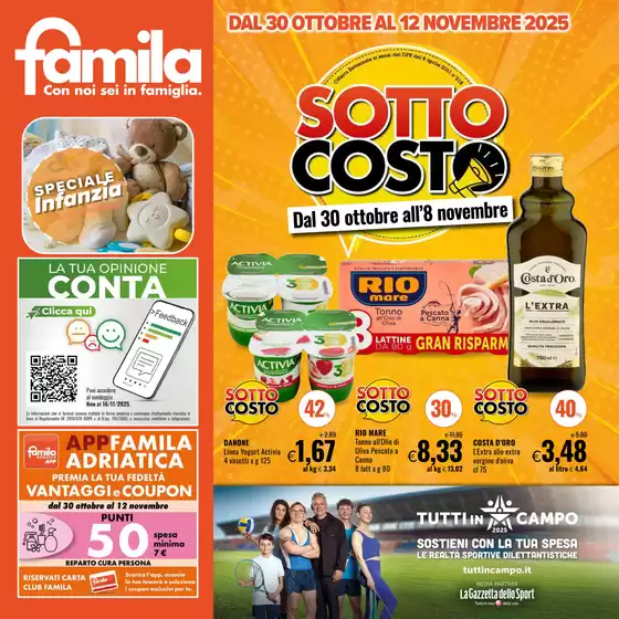 Volantino Famila a Arcugnano | SOTTOCOSTO | 2025-10-30T00:00:00.000Z - 2025-11-12T00:00:00.000Z
