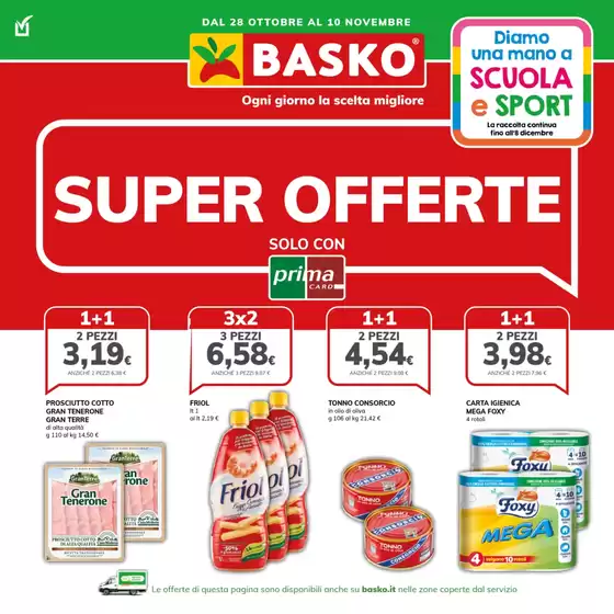 Volantino Basko a Arcugnano | Super offerte | 2025-10-28T00:00:00.000Z - 2025-11-10T00:00:00.000Z