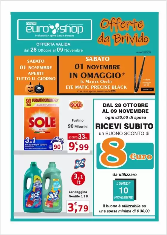 Volantino Euro Shop a Motta di Livenza | Offerte da Brivido | 2025-10-28T00:00:00.000Z - 2025-11-09T00:00:00.000Z