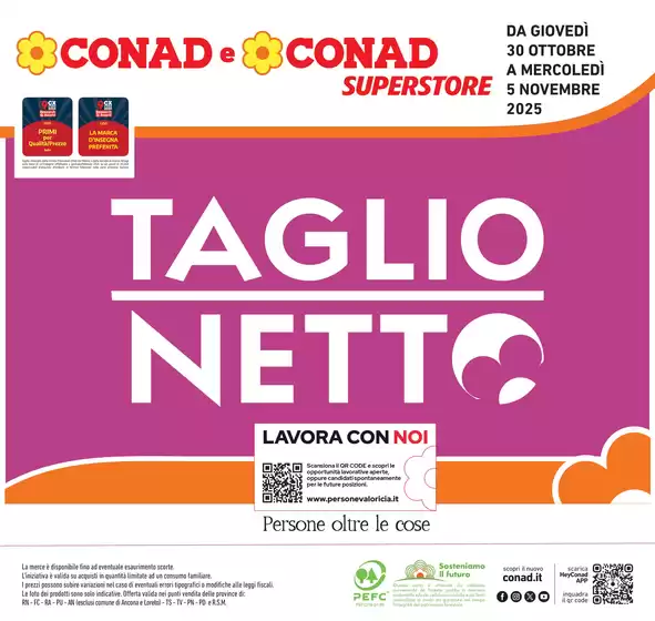 Volantino Conad Superstore a Azzano Decimo | Taglio Netto | 2025-10-30T00:00:00.000Z - 2025-11-05T00:00:00.000Z