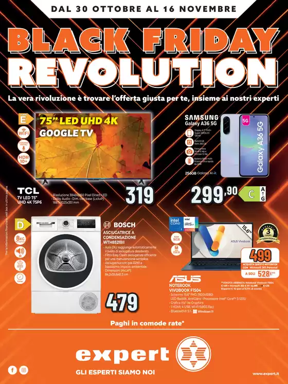 Volantino Expert a Firenze | Black Friday Revolution da Expert! | 2025-10-30T00:00:00.000Z - 2025-11-16T00:00:00.000Z