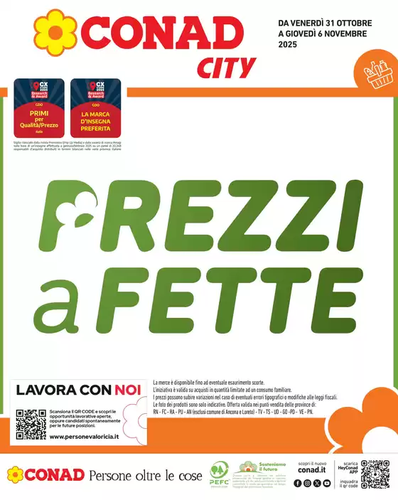 Volantino Conad City a Napoli | Prezzi a fette | 2025-10-31T00:00:00.000Z - 2025-11-06T00:00:00.000Z