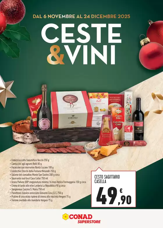 Volantino Conad Superstore | Catalogo Ceste E Vini | 2025-11-06T00:00:00.000Z - 2025-12-24T00:00:00.000Z