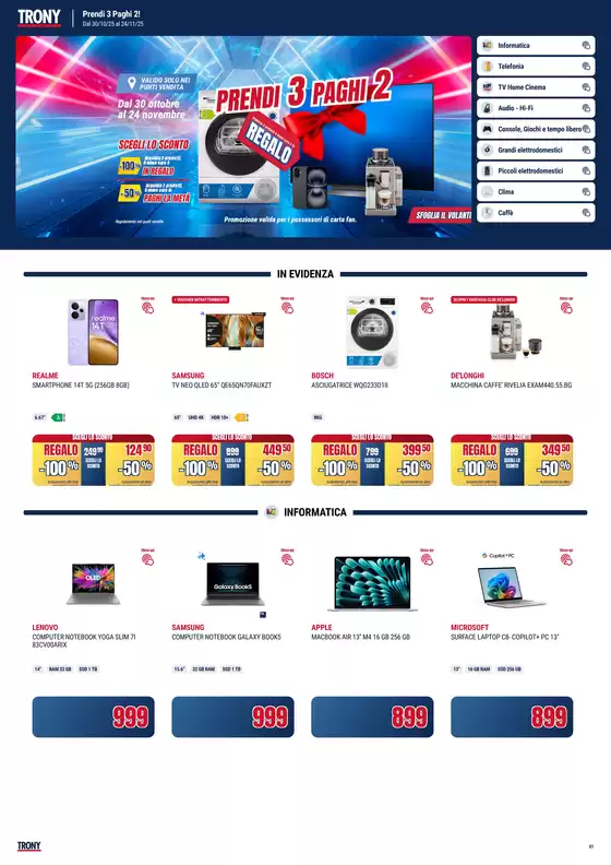 Volantino Trony a Messina | Prendi 3, paghi 2 | 2025-10-30T00:00:00.000Z - 2025-11-24T00:00:00.000Z