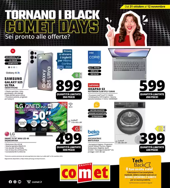 Volantino Comet | Tornano i black Comet days! | 2025-10-31T00:00:00.000Z - 2025-11-12T00:00:00.000Z
