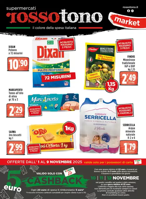 Volantino Supermercati Rossotono Market | Dall' 1 al 9 Novembre | 2025-11-01T00:00:00.000Z - 2025-11-09T00:00:00.000Z
