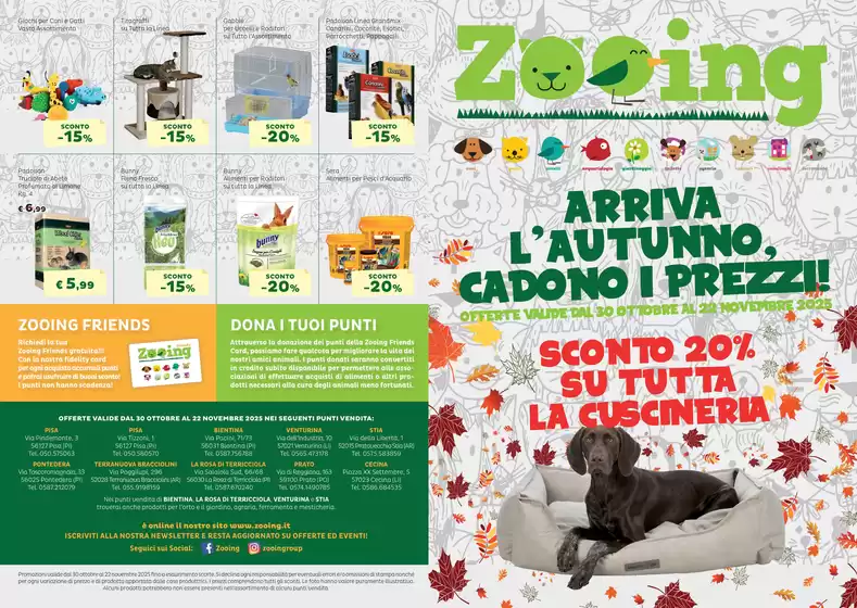 Volantino Zooing a Roma | Arriva l'autuno cadono i prezzi! | 2025-10-31T00:00:00.000Z - 2025-11-22T00:00:00.000Z
