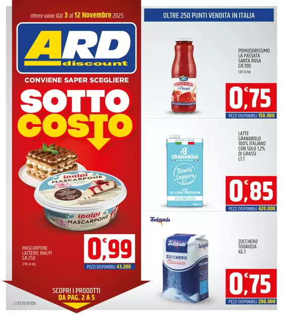 Volantino ARD Discount a Chiarano | Sottocosto | 2025-11-03T00:00:00.000Z - 2025-11-12T00:00:00.000Z