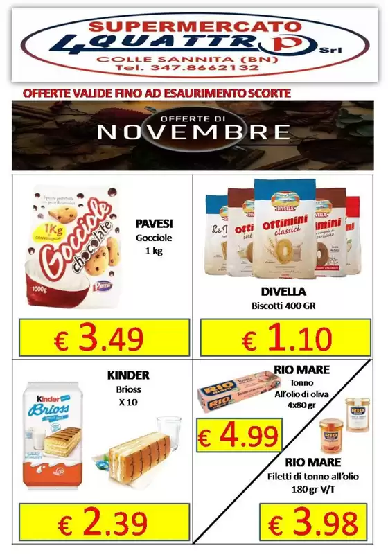 Volantino Supermercato 4P a Monopoli | Offerte di novembre  | 2025-11-03T00:00:00.000Z - 2025-11-30T00:00:00.000Z