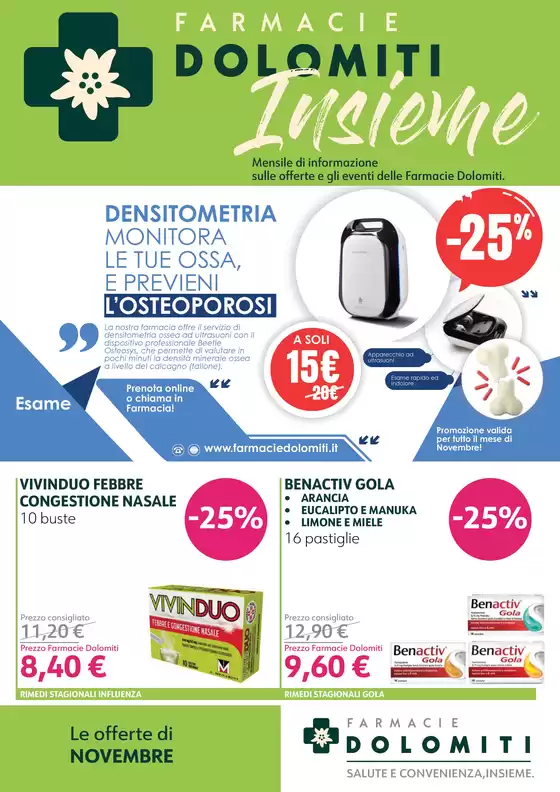 Volantino Farmacie Dolomiti a Suzzara | Le offerte di Novembre | 2025-11-03T00:00:00.000Z - 2025-11-30T00:00:00.000Z
