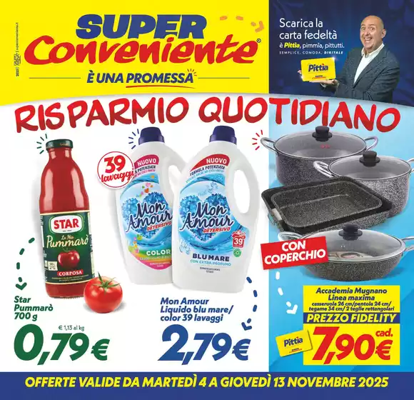 Volantino SuperConveniente a San Lorenzo in Campo | Risparmio quotidiano | 2025-11-04T00:00:00.000Z - 2025-11-13T00:00:00.000Z