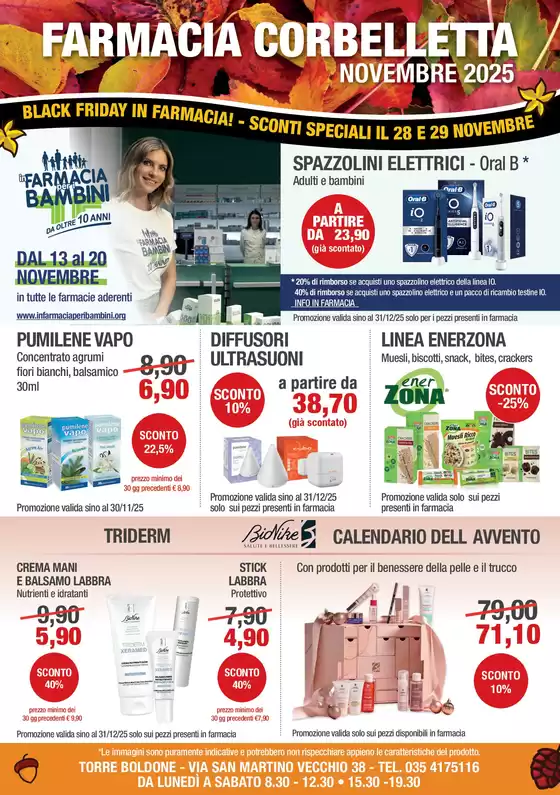 Volantino Farmacia Corbelletta a Pradamano | Novembre 2025 | 2025-11-13T00:00:00.000Z - 2025-12-31T00:00:00.000Z