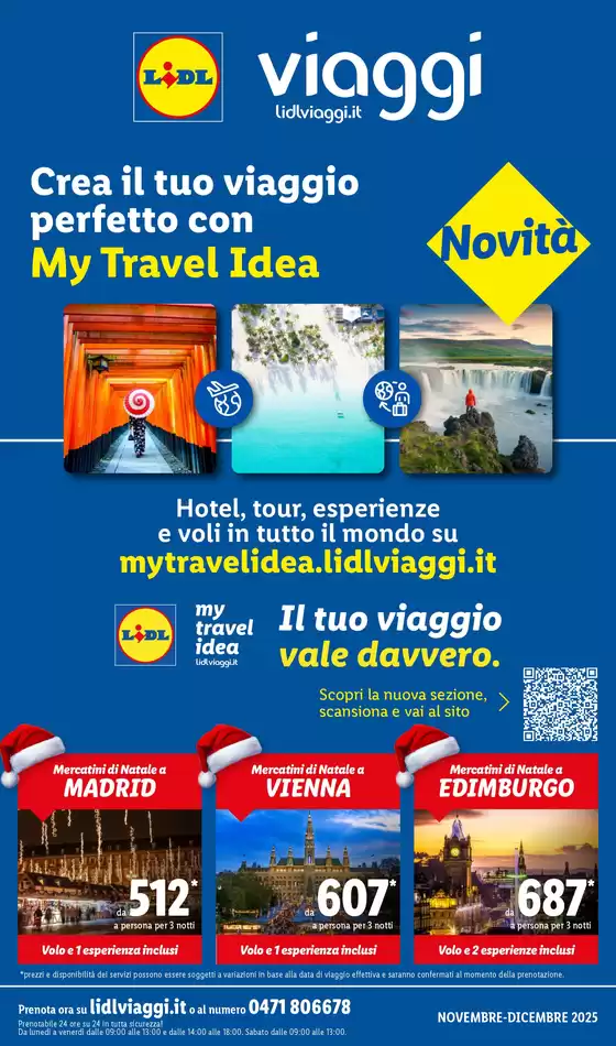 Volantino Lidl Viaggi | My Travel Idea | 2025-11-03T00:00:00.000Z - 2025-12-31T00:00:00.000Z