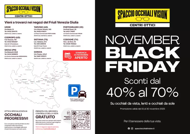 Volantino Spaccio Occhiali Vision a Pradamano | Black Friday | 2025-11-01T00:00:00.000Z - 2025-11-30T00:00:00.000Z