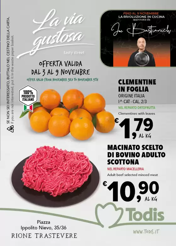 Volantino Todis a Pomezia | La via gustosa | 2025-11-03T00:00:00.000Z - 2025-11-09T00:00:00.000Z
