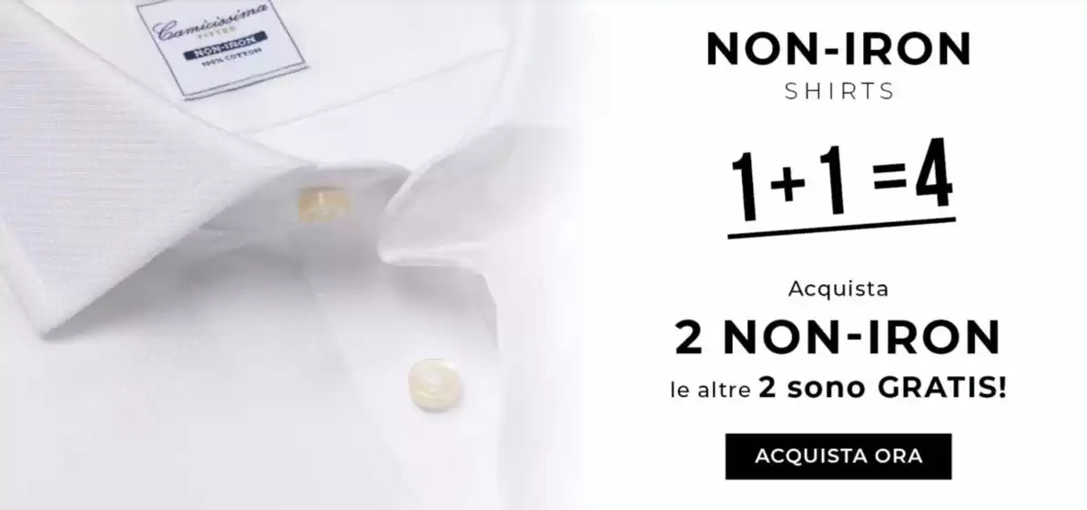 Volantino Camicissima a Asti | Non-Iron SHIRTS | 2025-11-03T00:00:00.000Z - 2025-11-30T00:00:00.000Z
